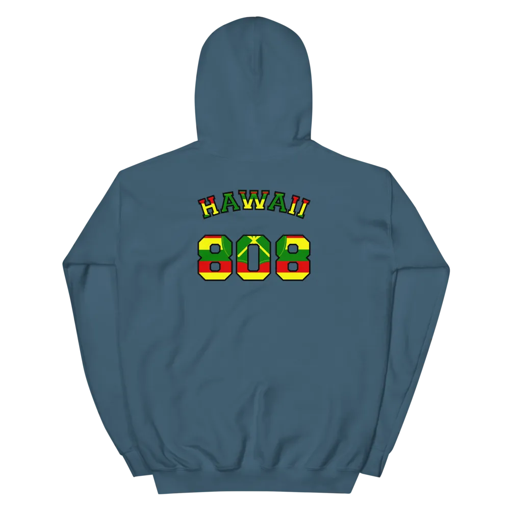Hawaii 808 - Flag Jersey with Black Border (front/back) *ADULT HOODIE*