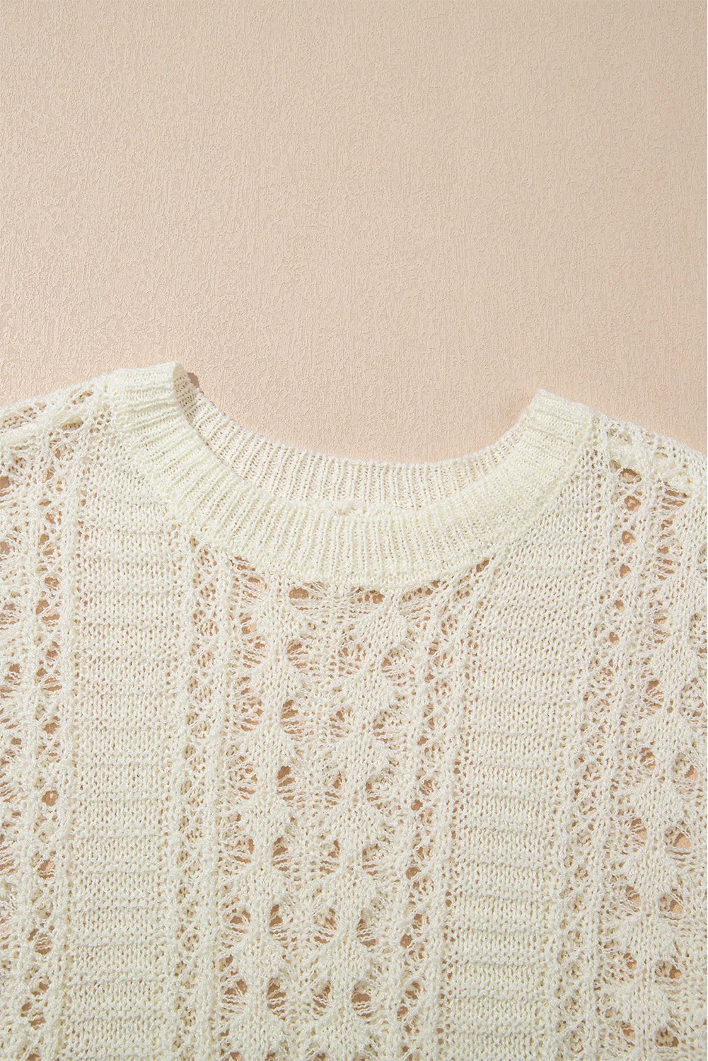 Hazel Blues® |  Hollow Out Drop Shoulder Sweater