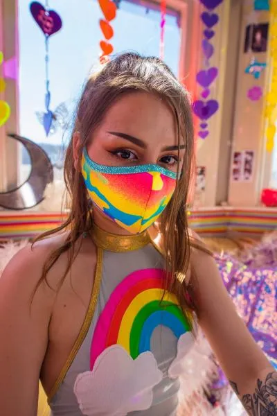 Heavy Brazilian Spandex Tailored Mask - Neon Camouflage -