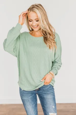 Here For A Good Time Knit Sweater- Sage