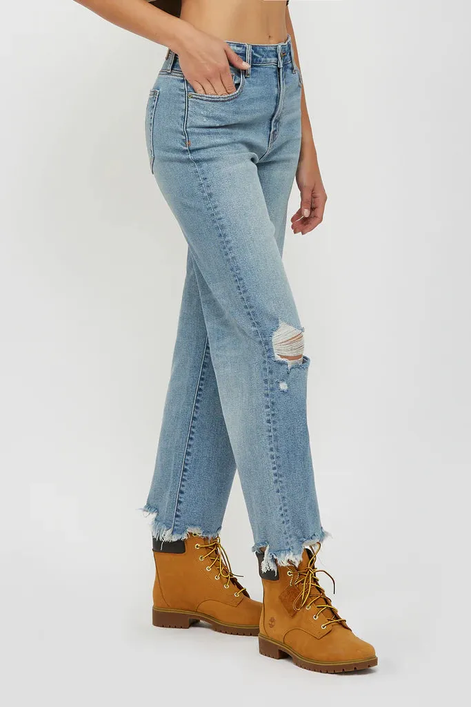 Hidden Jeans Medium Light 28" Inseam Distressed Stretch Wide Straight