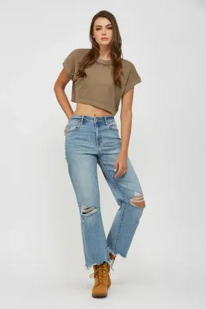 Hidden Jeans Medium Light 28" Inseam Distressed Stretch Wide Straight
