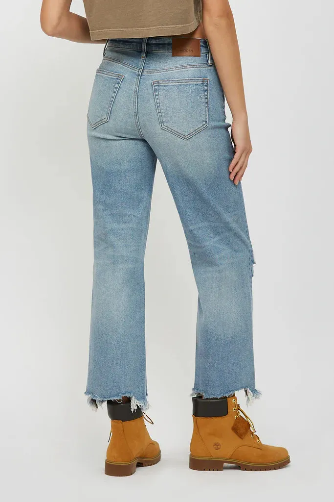 Hidden Jeans Medium Light 28" Inseam Distressed Stretch Wide Straight