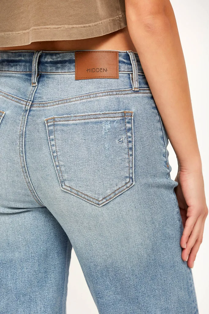 Hidden Jeans Medium Light 28" Inseam Distressed Stretch Wide Straight