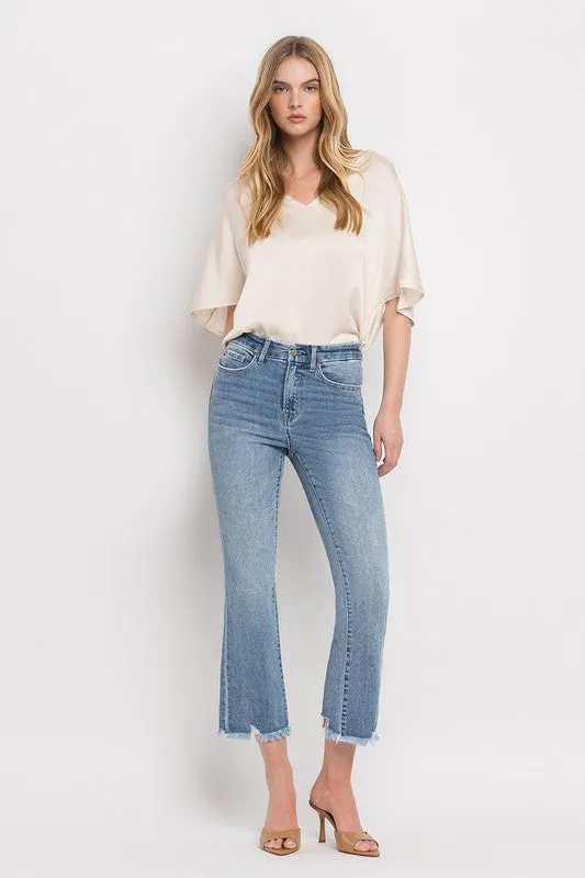 High Rise Crop Flare Jeans, Vervet by Flying Monkey