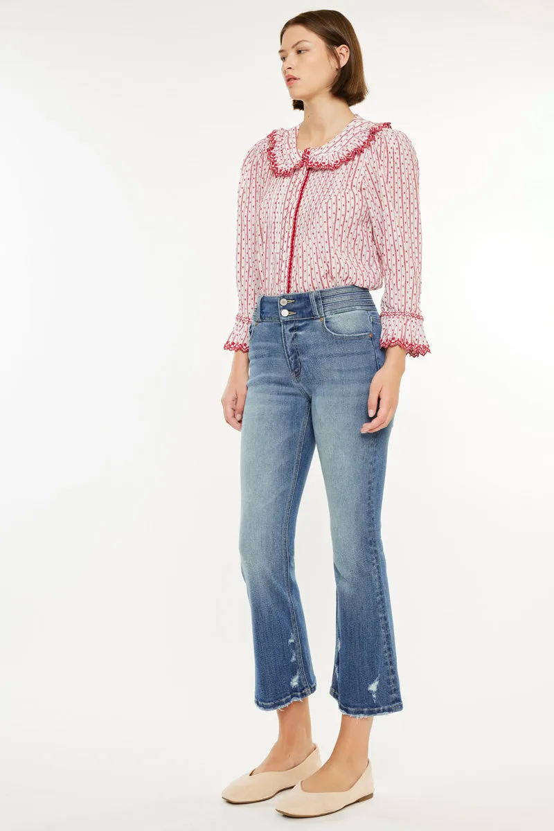 Hillary High Rise Cropped Flare Jeans