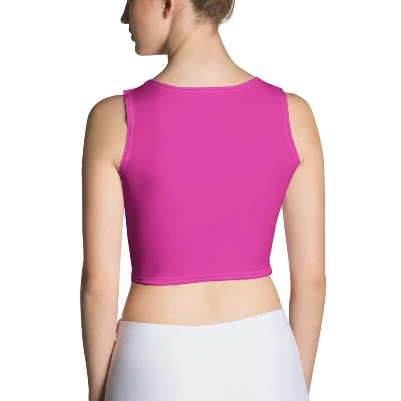 hot pink fitted cropped tank