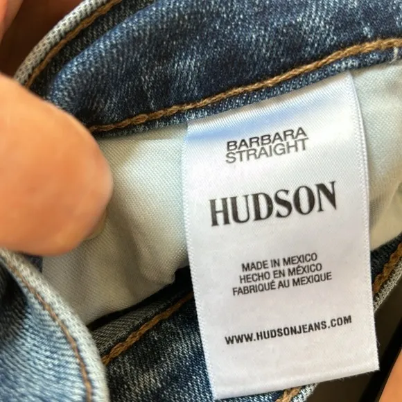 Hudson Barbara Straight Leg High Waist Spliced Hem Jeans Size 29
