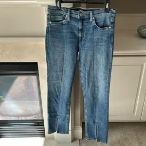 Hudson Barbara Straight Leg High Waist Spliced Hem Jeans Size 29