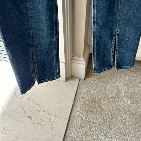 Hudson Barbara Straight Leg High Waist Spliced Hem Jeans Size 29