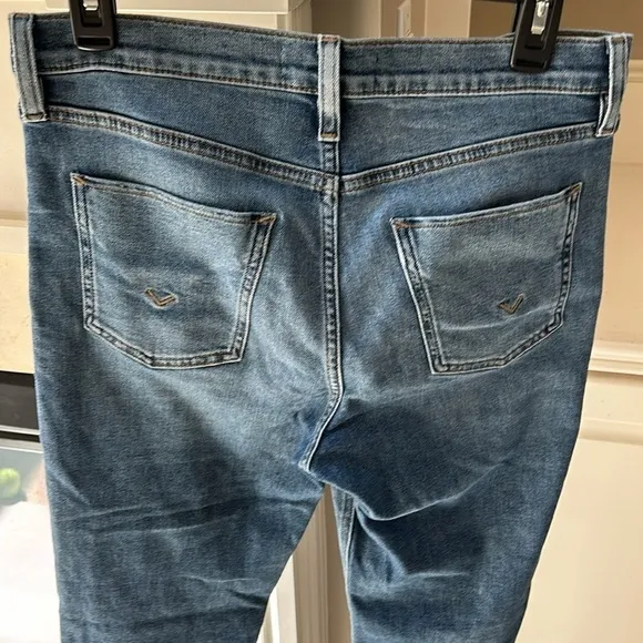 Hudson Barbara Straight Leg High Waist Spliced Hem Jeans Size 29