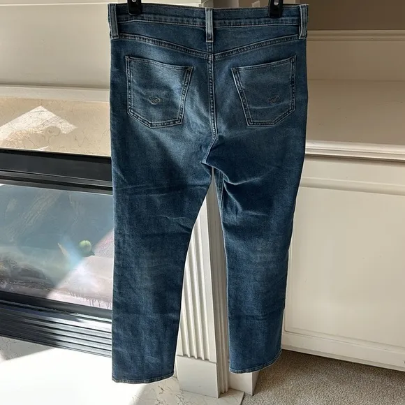 Hudson Barbara Straight Leg High Waist Spliced Hem Jeans Size 29