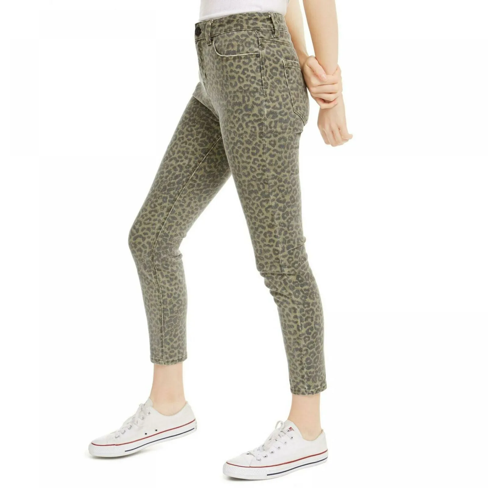Indigo Rein Women's Leopard Print Cropped Skinny Jeans