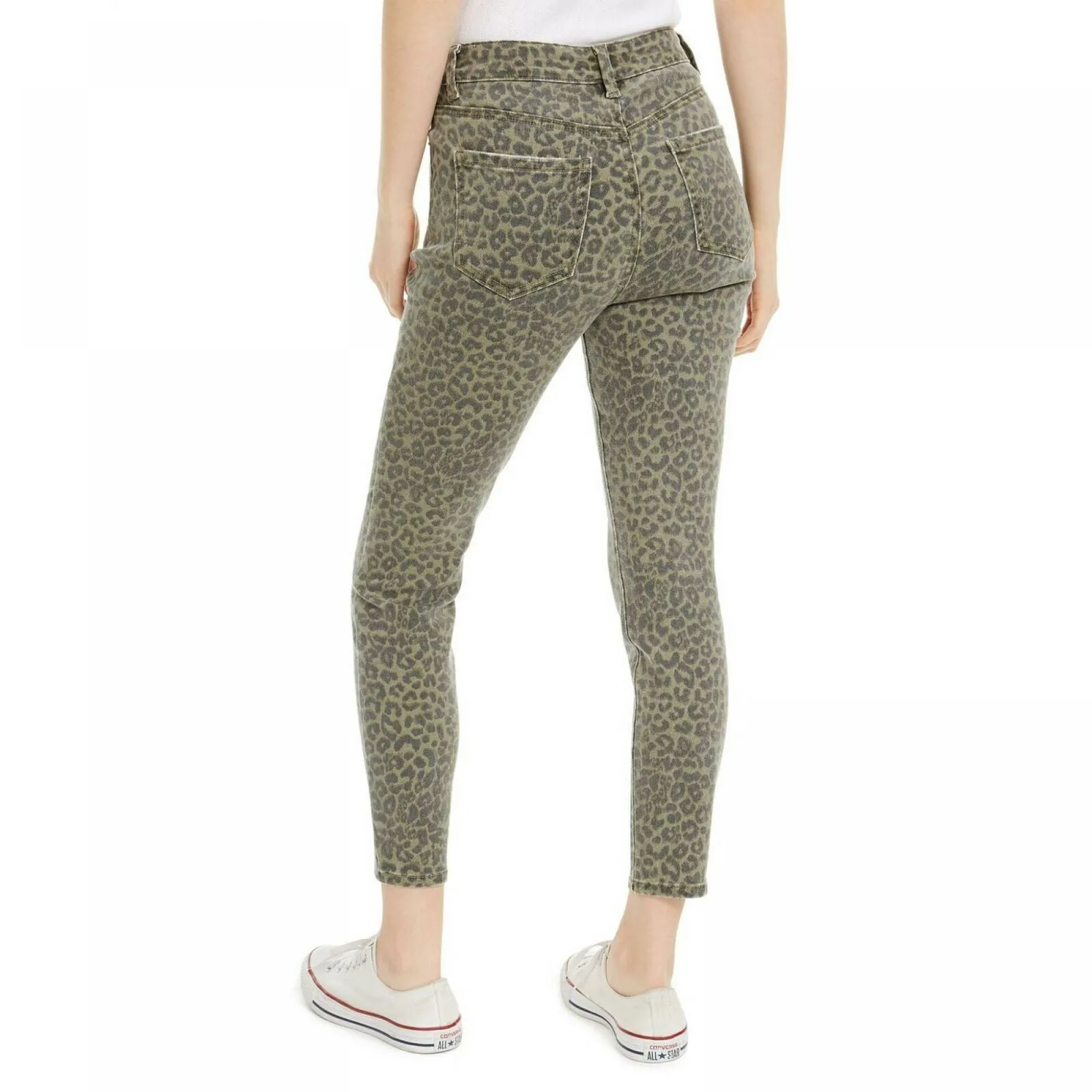 Indigo Rein Women's Leopard Print Cropped Skinny Jeans