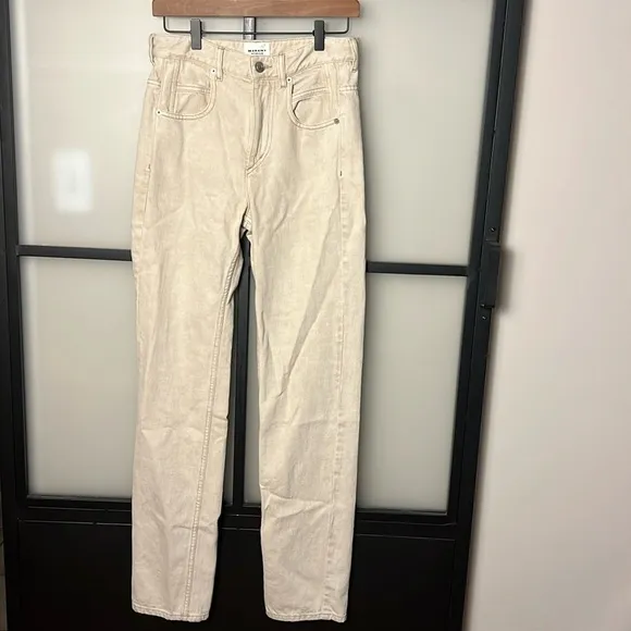 ISABEL MARANT ETOILE Off-White Vendelia Jeans Size 34 (US 24)