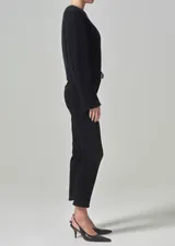 Isola Mid Rise Cropped Boot In Plush Black
