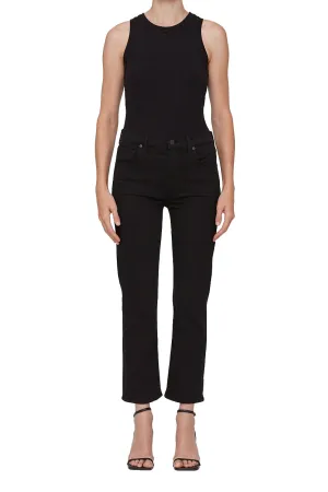 Isola Mid Rise Cropped Boot In Plush Black