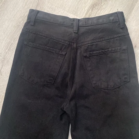 J Brand Joan Cropped Wide Black Denim