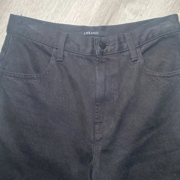 J Brand Joan Cropped Wide Black Denim