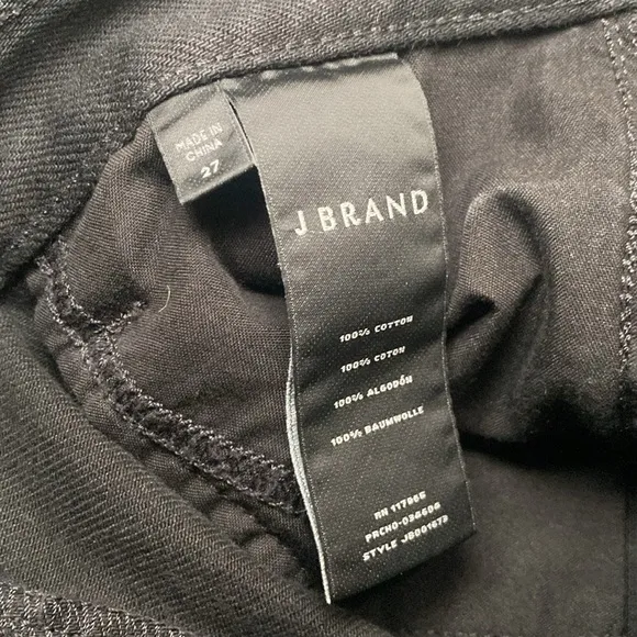 J Brand Joan Cropped Wide Black Denim