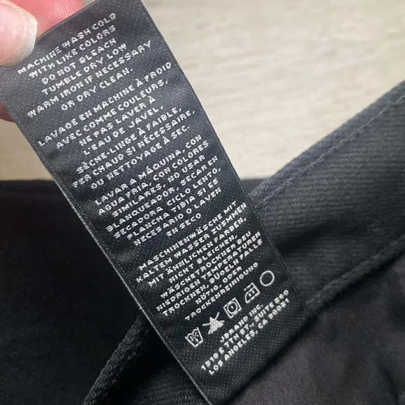 J Brand Joan Cropped Wide Black Denim
