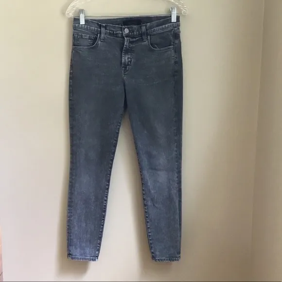 J Brand Mid Rise Cropped Skinny Hook Up Jeans