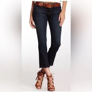 J Brand Size 28 GIGI Mid Cropped Flare Capri Denim Jeans in Pure Dark Wash (331)