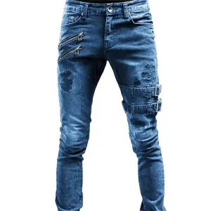 Jean skinny stretch motard vintage