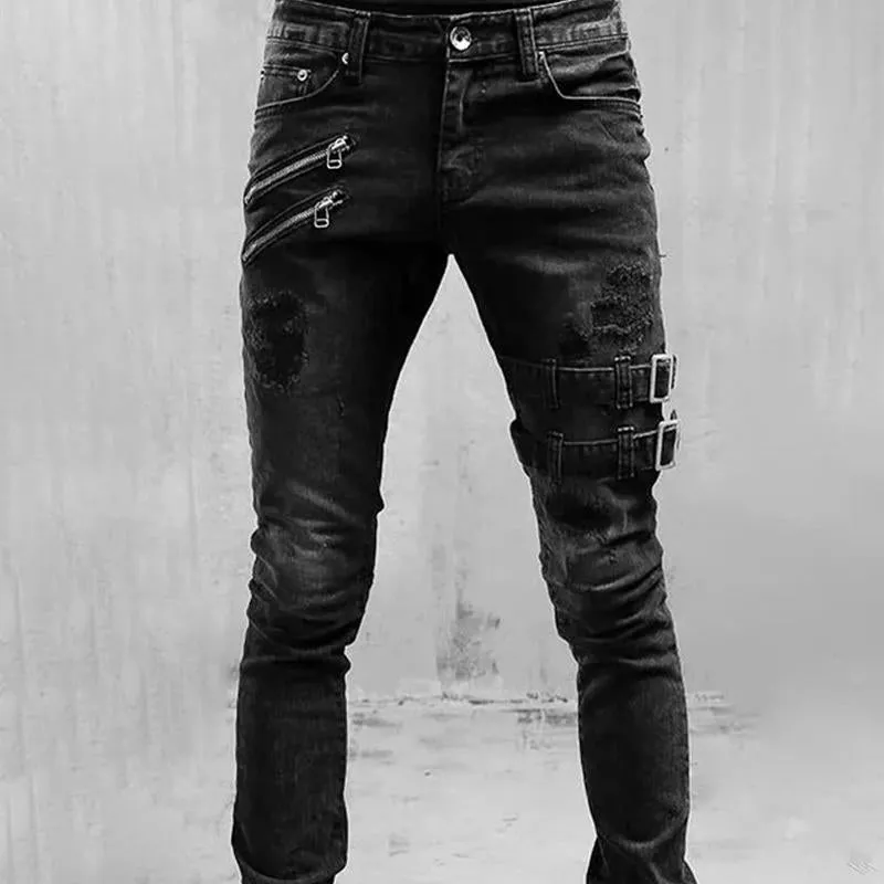 Jean skinny stretch motard vintage