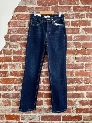Jeanne High Rise Stretch Slim Straight Dark