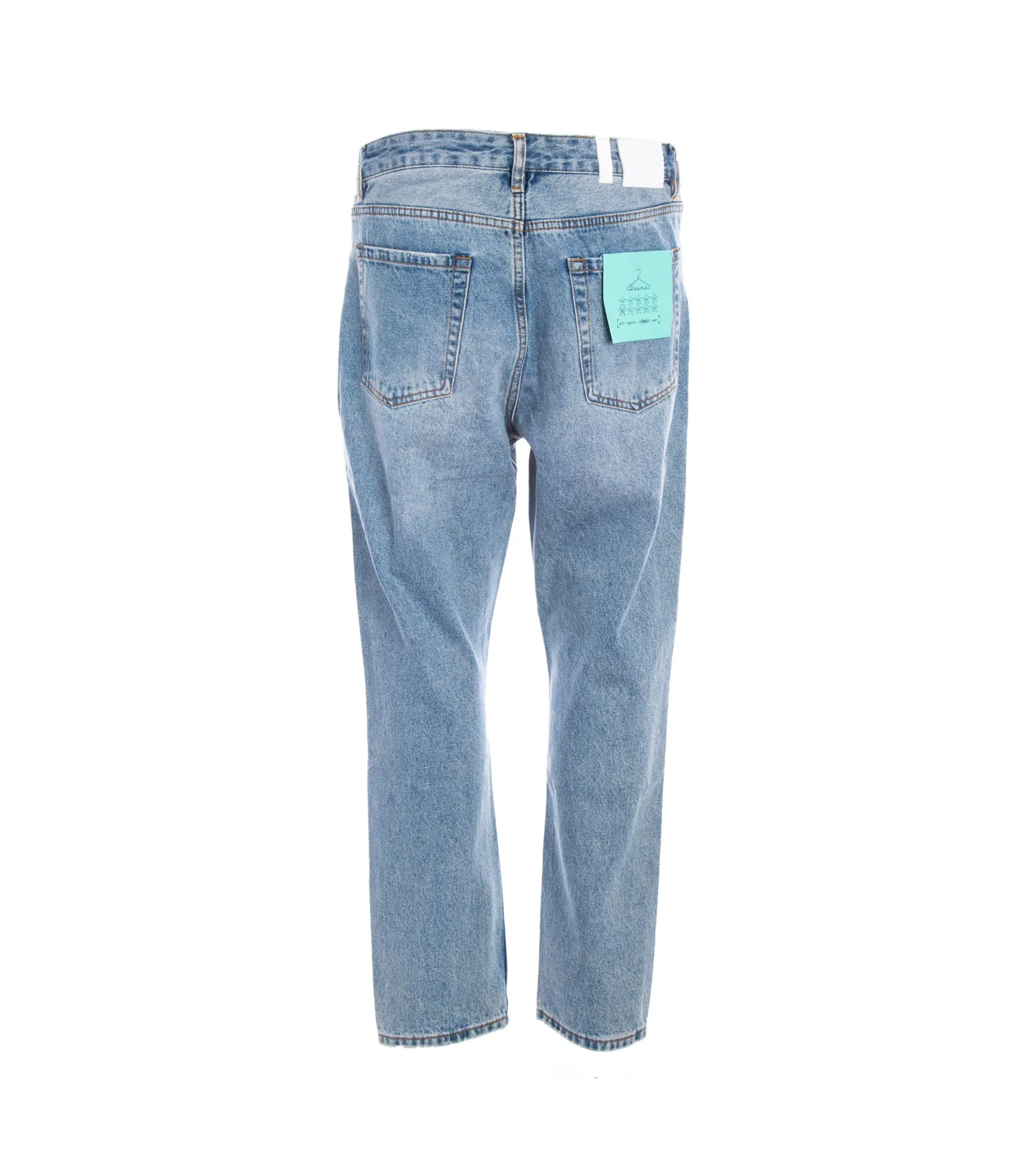 Jeans Cropped Destroyed - Colore Unico