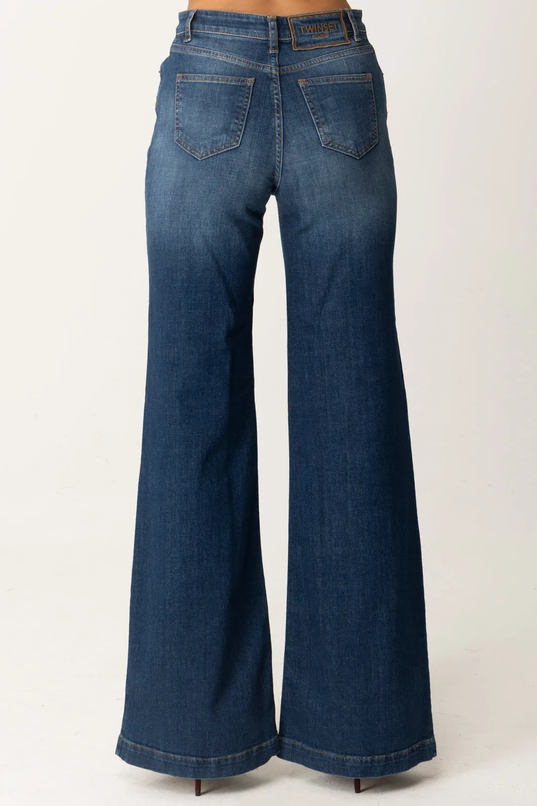 Jeans Wide Leg In Cotone Stretch