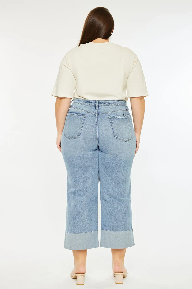 Jennie 90's Cropped Wide Leg Jeans (Plus Size)
