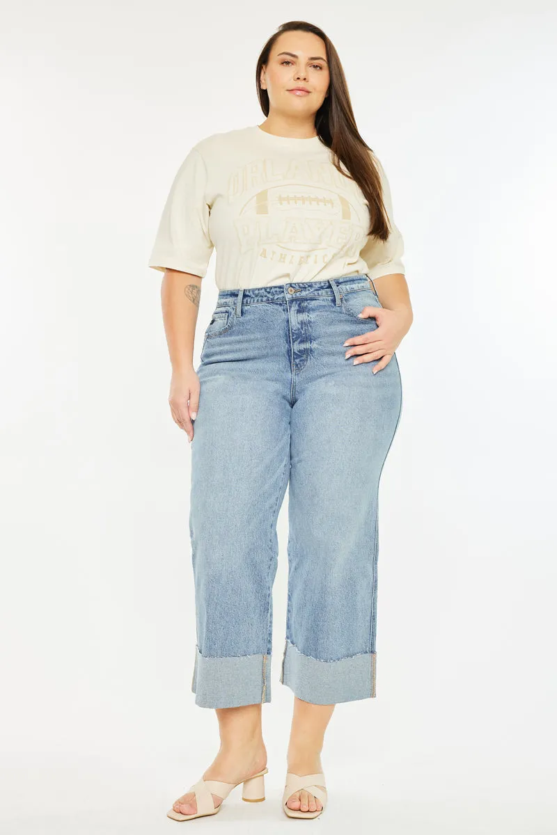 Jennie 90's Cropped Wide Leg Jeans (Plus Size)