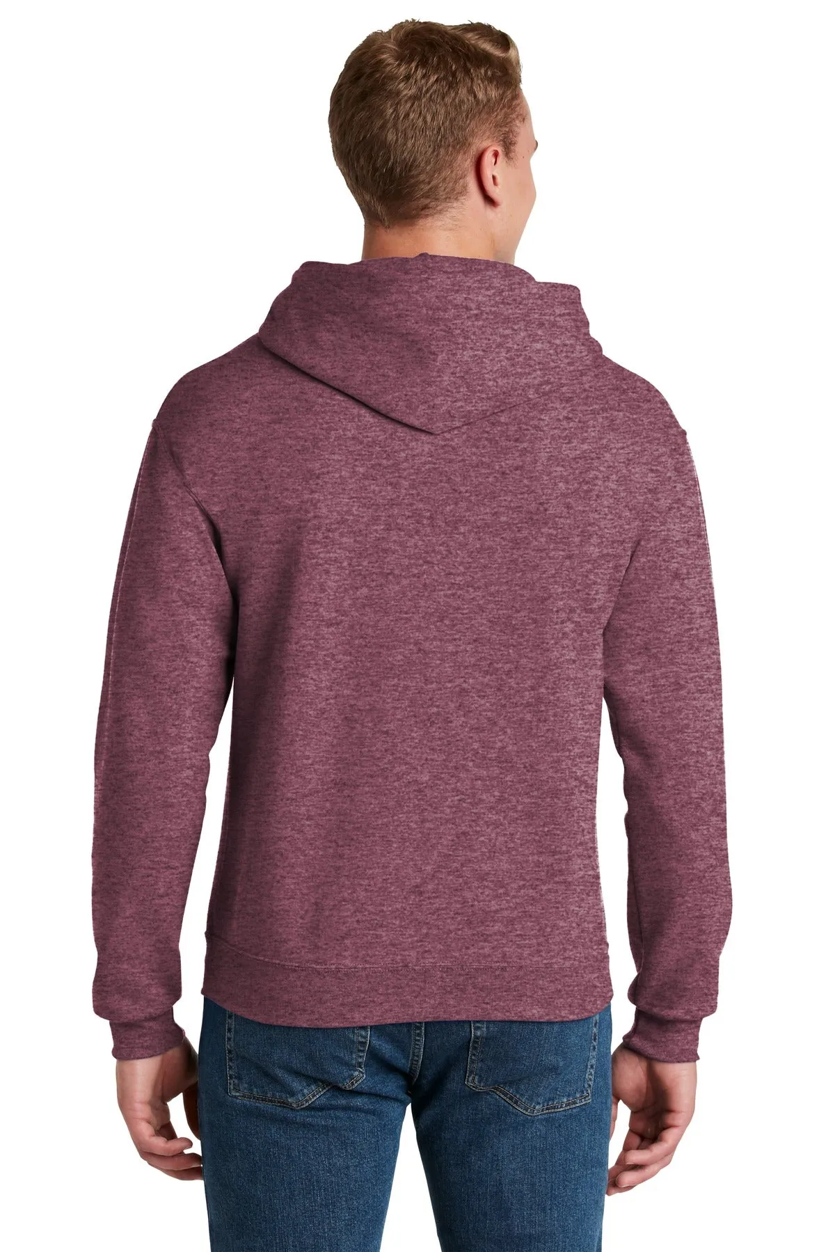 Jerzees NuBlend Pullover Hooded Sweatshirt.  996M Vintage Heather Maroon