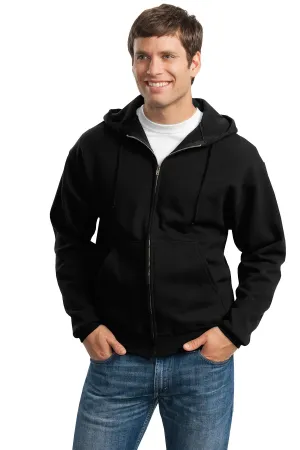 Jerzees Super Sweats NuBlend Full-Zip Hooded Sweatshirt.  4999M Black