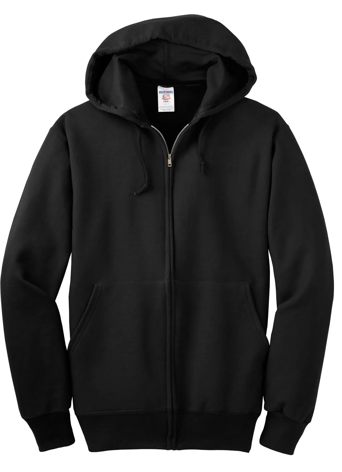 Jerzees Super Sweats NuBlend Full-Zip Hooded Sweatshirt.  4999M Black