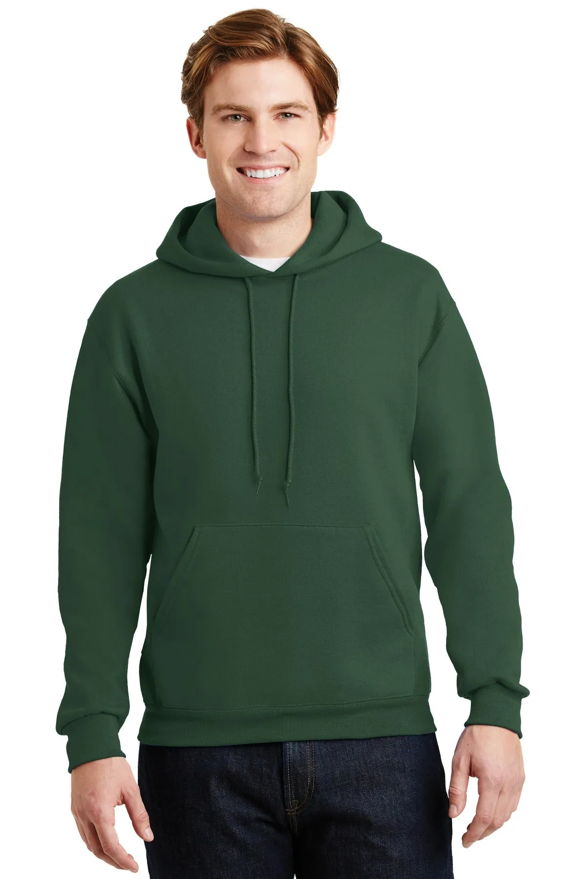 Jerzees Super Sweats NuBlend Pullover Hooded Sweatshirt.  4997M Forest Green
