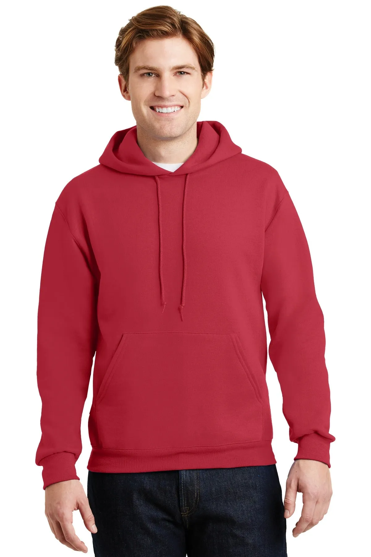 Jerzees Super Sweats NuBlend Pullover Hooded Sweatshirt.  4997M True Red