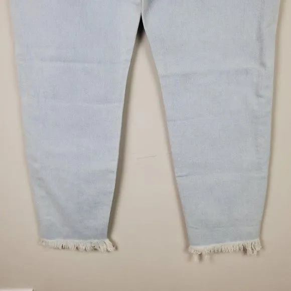 Joe's Jeans The Smith Mid Rise Light Blue Crop Straight Distressed Jeans Size 31