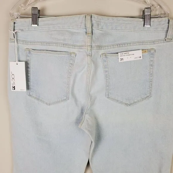 Joe's Jeans The Smith Mid Rise Light Blue Crop Straight Distressed Jeans Size 31
