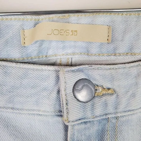 Joe's Jeans The Smith Mid Rise Light Blue Crop Straight Distressed Jeans Size 31