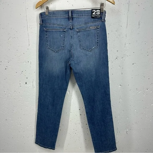 Joe's Size 28 Lara Mid Rise Straight Distressed Ankle Stretch Jeans NEW