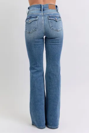 Judy Blue High Rise Double Button Flare