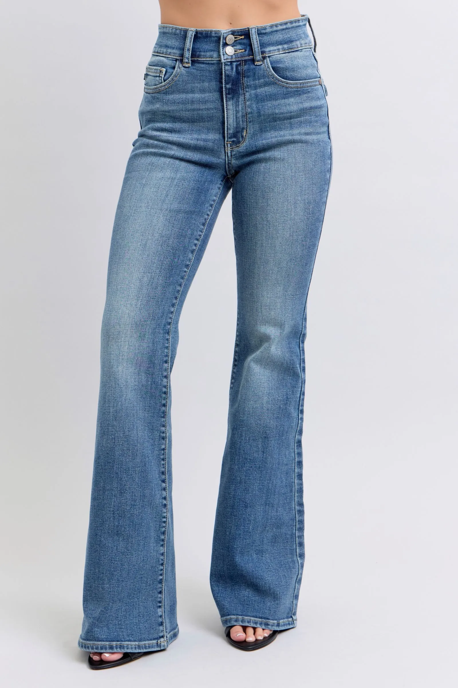 Judy Blue High Rise Double Button Flare