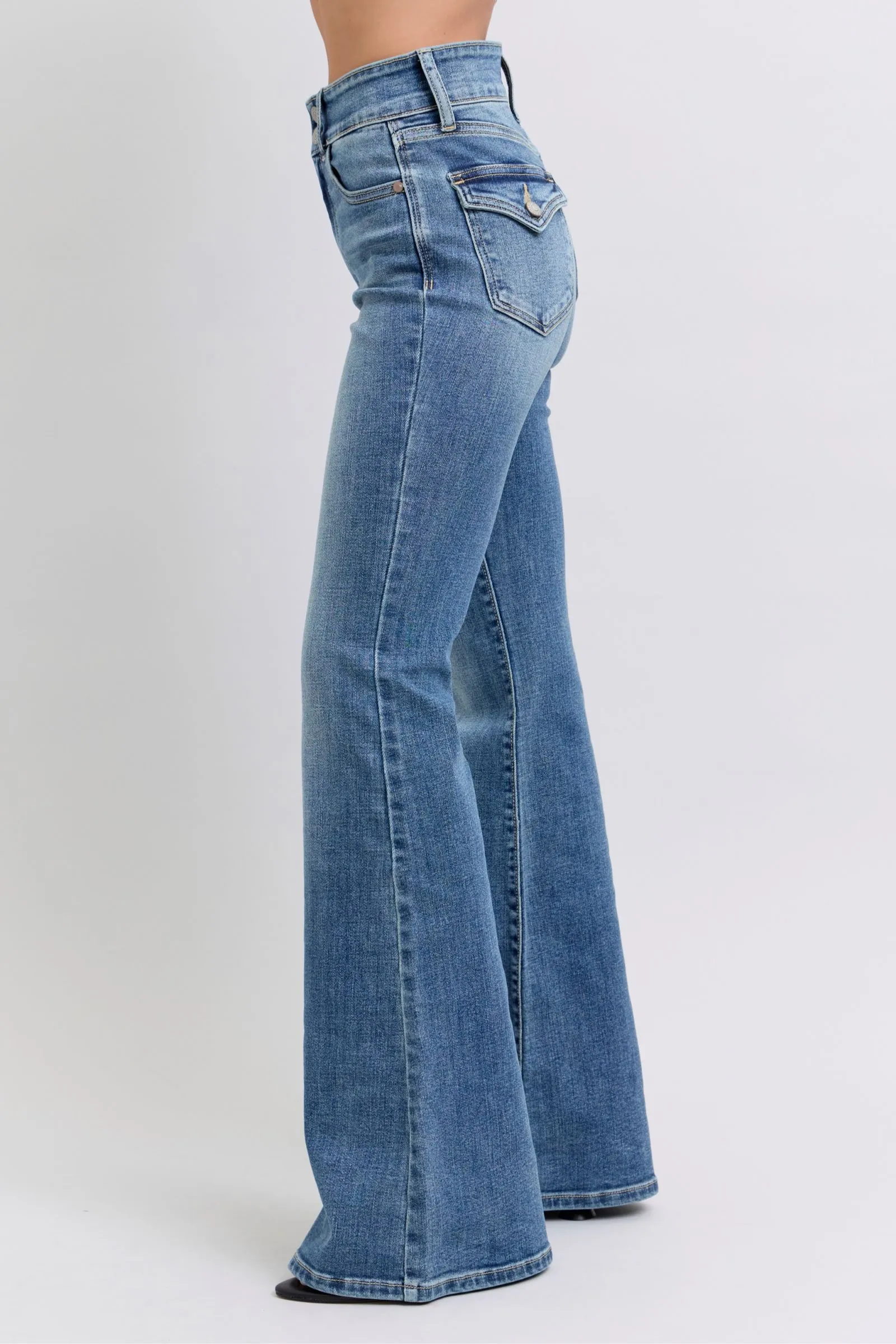 Judy Blue High Rise Double Button Flare