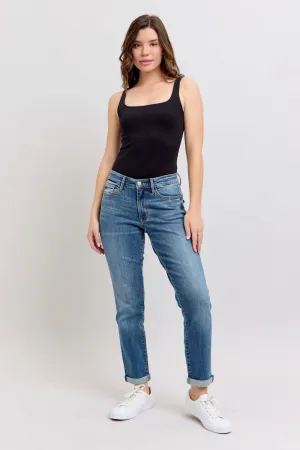 Judy Blue Mid Rise Vintage Wash Boyfriend