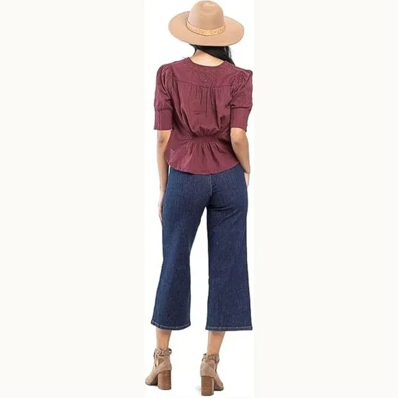 Judy Blue Women's High Rise Tummy Control Classic Crop Wide Leg Jeans NWT 11/30