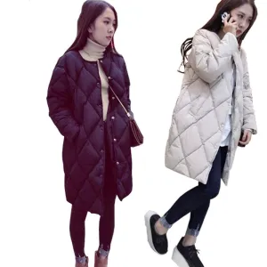 JY.Women's Cotton-padded Jacket Winter Medium-long Down Cotton Parkas Plus Size Coat Female Slim Ladies Jackets And Coats Z