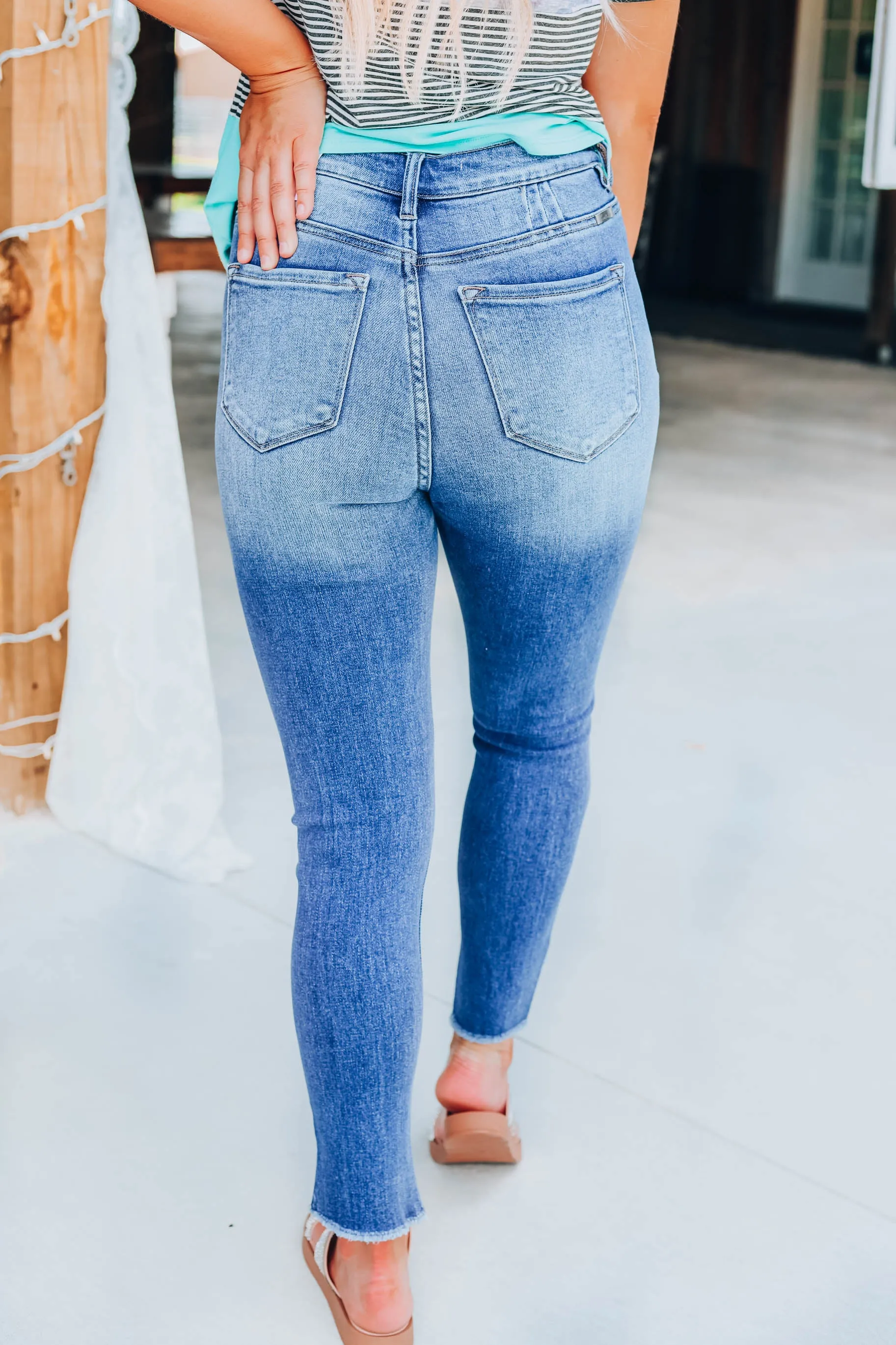 Kacie Cropped Skinny Jeans - Medium Wash